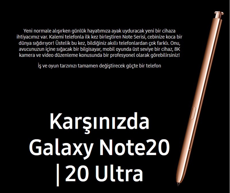 Samsung Galaxy Note 20 Ultra 256 Gb Akıllı Cep Telefonu S pen ile el yazınızı telefonunuza aktarın